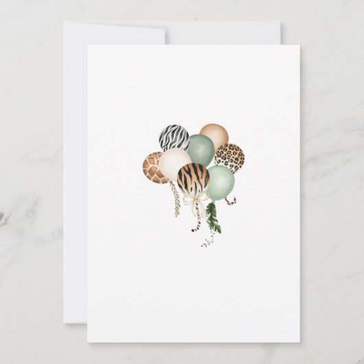 Party Dieren Verjaardag Jungl Wild Kaart (Achterkant)