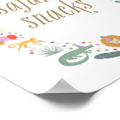 Party Dieren Verjaardagsfeest Safari Snacks teken Poster (Hoek)