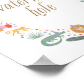 Party Dieren Verjaardagsfeestje Watering Hole Sign Poster (Hoek)