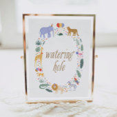 Party Dieren Verjaardagsfeestje Watering Hole Sign Poster