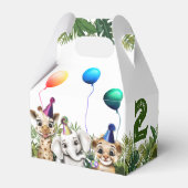 Party Dierensafari Verjaardag Favoriet Dozen Bedankdoosjes (Achterkant)