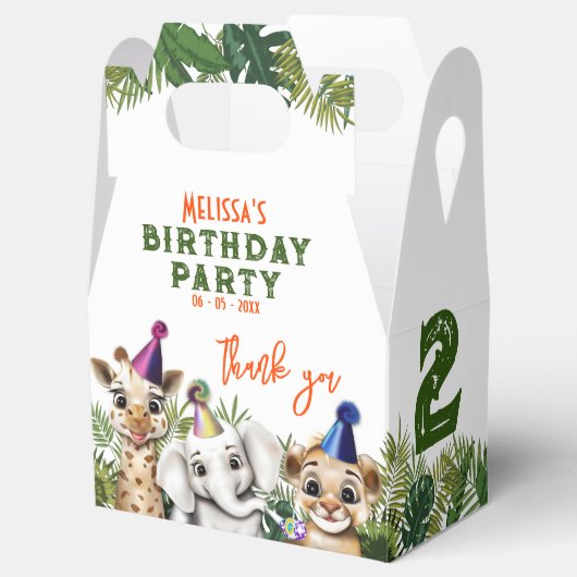 Party Dierensafari Verjaardag Favoriet Dozen Bedankdoosjes (Geopend)