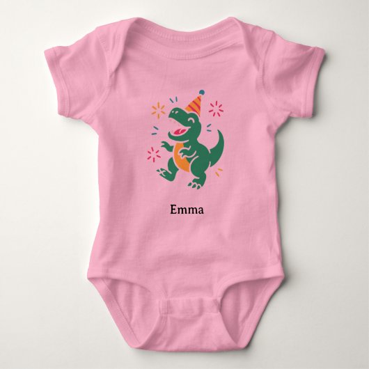 Party Dino Roar – Cute Birthday T-Shirt Design for (Voorkant)