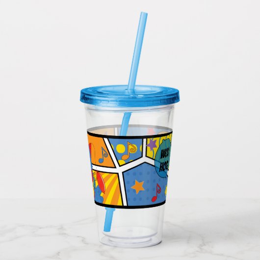 Party Dinosaur Acryl Drinkbeker (Achterkant)