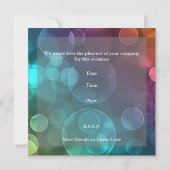 Party Disco Dance Retro Blauwe Bubbels Kaart (Achterkant)