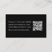 Party DJ Deejay Retro Vinyl Record Muziek QR Code Visitekaartje (Achterkant)