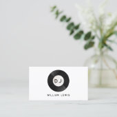 Party DJ Deejay Retro Vinyl Record Muziek QR Code Visitekaartje (Staand voorkant)