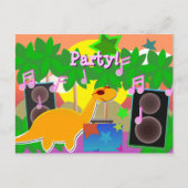 Party DJ Dinosaur Postcard Briefkaart (Voorkant)