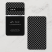 Party DJ - Elegant Black Checkered Visitekaartje (Voorkant / Achterkant)