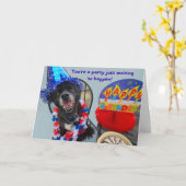 Party Dog Funny Birthday Kaart (Gele Bloem)