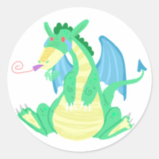 Party Dragon Ronde Sticker
