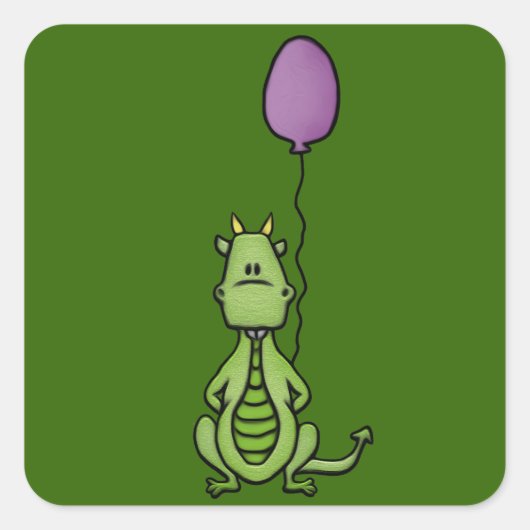Party Dragon Vierkante Sticker (Voorkant)