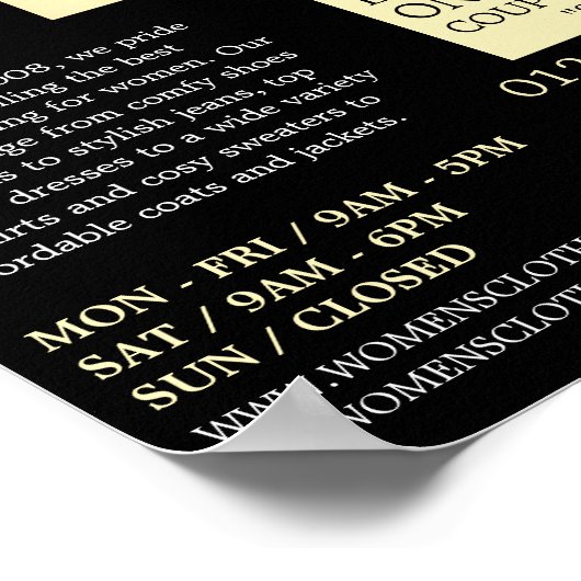 Party Dress, Women's Clothing Store Adverteren Poster (Hoek)