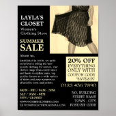 Party Dress, Women's Clothing Store Adverteren Poster (Voorkant)