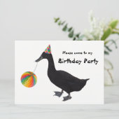 Party Duck Birthday Invitation Kaart (Staand voorkant)