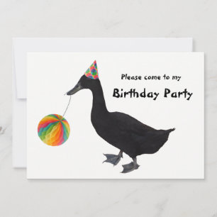Party Duck Birthday Invitation Kaart