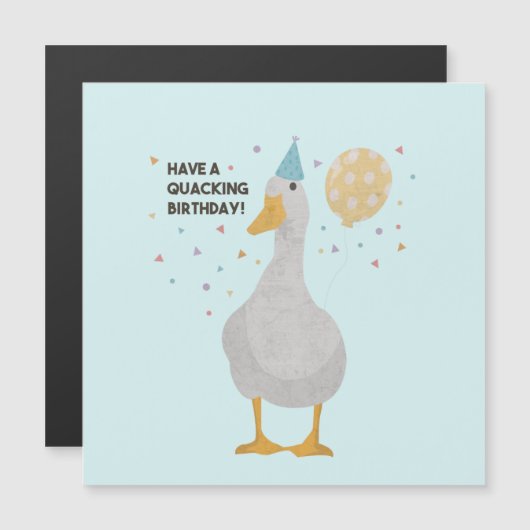 Party Duck Pun: Heb een 'Quacking Birthday' (Voorkant / Achterkant)