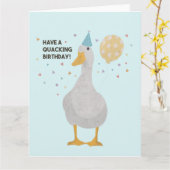 Party Duck Pun: Heb een 'Quacking Birthday' Kaart (Gele Bloem)