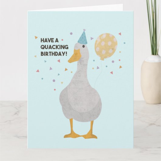 Party Duck Pun: Heb een 'Quacking Birthday' Kaart (Voorkant)