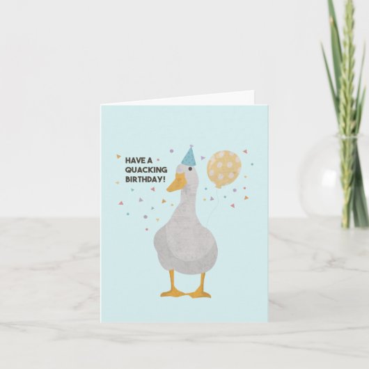Party Duck Pun: Heb een 'Quacking Birthday' Kaart (Voorkant)
