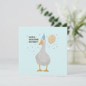 Party Duck Pun: Heb een 'Quacking Birthday' Kaart (Staand voorkant)