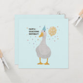 Party Duck Pun: Heb een 'Quacking Birthday' Kaart (Voorkant / Achterkant in situ)