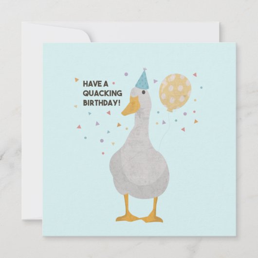Party Duck Pun: Heb een 'Quacking Birthday' Kaart (Voorkant)