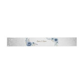 Party Dusty Blue Waterverf Flowers Silver Shiny Uitnodigingen Wikkel (Vlak)