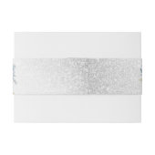 Party Dusty Blue Waterverf Flowers Silver Shiny Uitnodigingen Wikkel (Achterkant Voorbeeld)