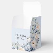 Party Dusty Blue Waterverf Ivoren Bloemen Bladeren Bedankdoosjes (Geopend)