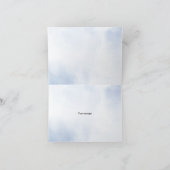 Party Dusty Blue Waterverf Ivoren Bloemen Bladeren Bedankkaart (Binnen)