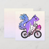 Party Eekhoorn Rijden op een fiets Feestdagenkaart (Voorkant / Achterkant)
