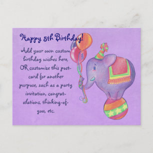 Party Elephant Post Kaart