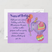 Party Elephant Post Kaart (Voorkant / Achterkant)