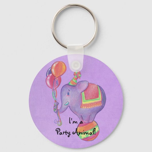 Party Elephant Sleutelhanger (Voorkant)