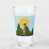 Party / Elke dag 'GreenThang' Meerkat Animal Glas (Achterkant)