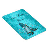 Party Event Blauwgroen Blauwe Glitter Schoenen Magneet (Rechterzijde)