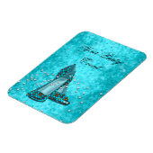 Party Event Blauwgroen Blauwe Glitter Schoenen Magneet (Linkerzijde)