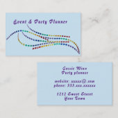 Party Event Celebration planner business organizer Visitekaartje (Voorkant / Achterkant)