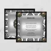 Party Event Elegant Damask Jewel Kaart (Voorkant / Achterkant)