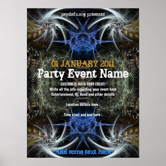 Party Event "Fractal Scifi" Poster (Voorkant)