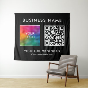 Party Event Seminar Logo QR Code Grote Achtergrond Wandkleed