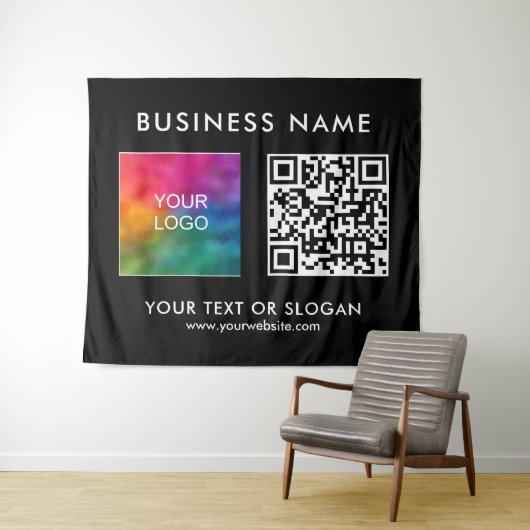 Party Event Seminar Logo QR Code Grote Achtergrond Wandkleed (In Situ (horizontaal))