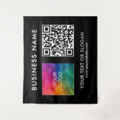 Party Event Seminar Logo QR Code Grote Achtergrond Wandkleed (Voorkant)
