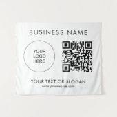 Party Event Seminar Logo Tekst QR Code Achtergrond Wandkleed (Voorkant (horizontaal))