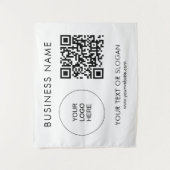 Party Event Seminar Logo Tekst QR Code Achtergrond Wandkleed (Voorkant)