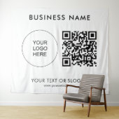 Party Event Seminar Logo Tekst QR Code Achtergrond Wandkleed (In Situ (horizontaal))