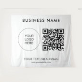 Party Event Seminar Logo Tekst QR Code Achtergrond Wandkleed (Voorkant (horizontaal))