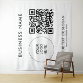 Party Event Seminar Logo Tekst QR Code Achtergrond Wandkleed (In situ)