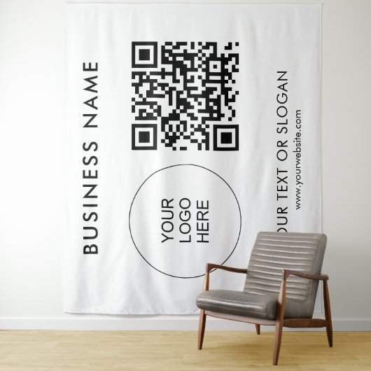 Party Event Seminar Logo Tekst QR Code Achtergrond Wandkleed (In situ)